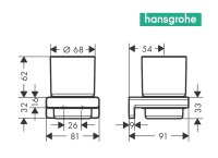 MEDIDAS PORTAVASO MURAL ADDSTORIS HANSGROHE